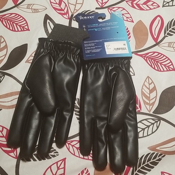 Isotoner Signature Faux-Leather Knit-Cuff Gloves - Picture 4 of 5